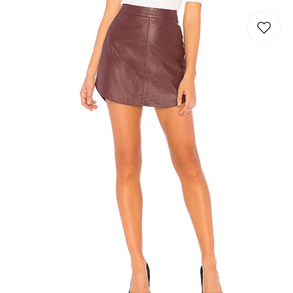 BB Dakota Burgundy/ Cranberry Leather Skirt